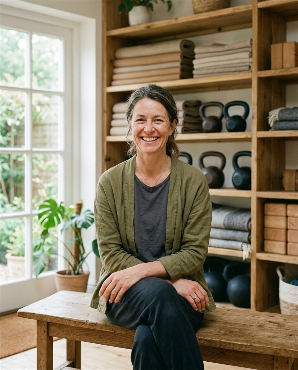 Kinwell's founder in the studio